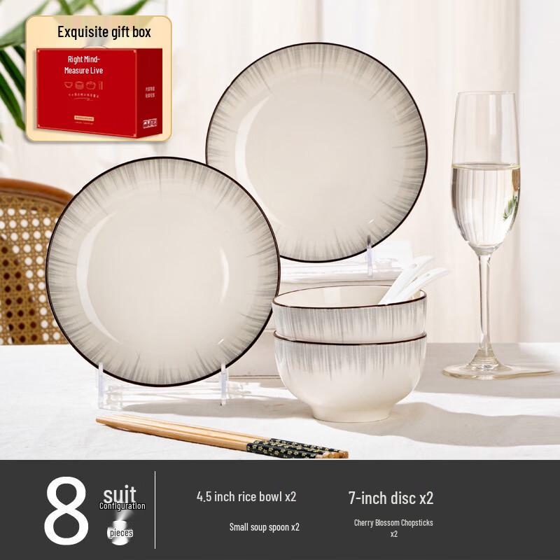Aiqi Yixuan A1 Underglaze Ceramic Dinnerware Set 8-piece Gift Box Set