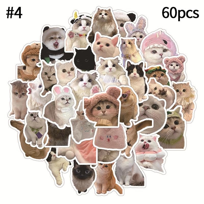 Cute Cat Memes Sticker DIY Scrapbook Stickers Cartoon Sticker for Skateboard Luggage Laptop School Stationery Kawaii Sticker