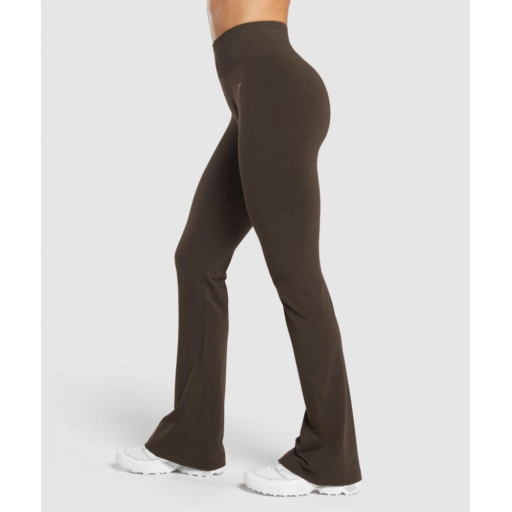 Gymshark Leggings Luxe Seamless Flare Maro Nuc Marl B3c8k Nc1d