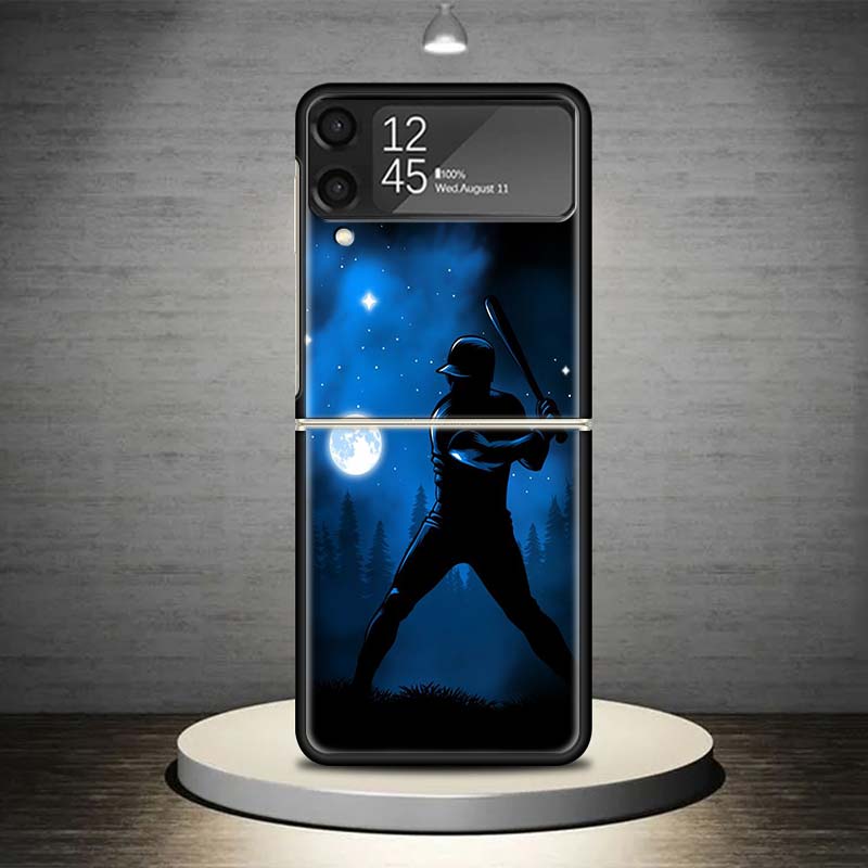 Baseball Sport Phone Case For Samsung Galaxy Z Flip 7 6 5 4 3 5G Shockproof Cover Z Flip7 Flip6 ZFlip5 Flip3 Flip4 Luxury Shell