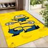 Minions Yellow Background Carpet Rug Soft Washable Antislip Home Living Room Sofa Mats Personalized Christmas Rug