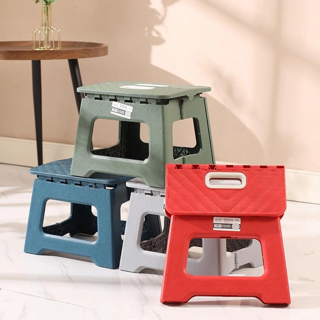 Folding Stool Portable Outdoor Activities Camping Thickened Plastic Stool High Load-bearing Handle Design Mini Fishing Stools