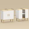 Bathroom Under-Sink Cabinet, 2 Doors, Adjustable Shelf, 60 x 30 x 61 cm, White