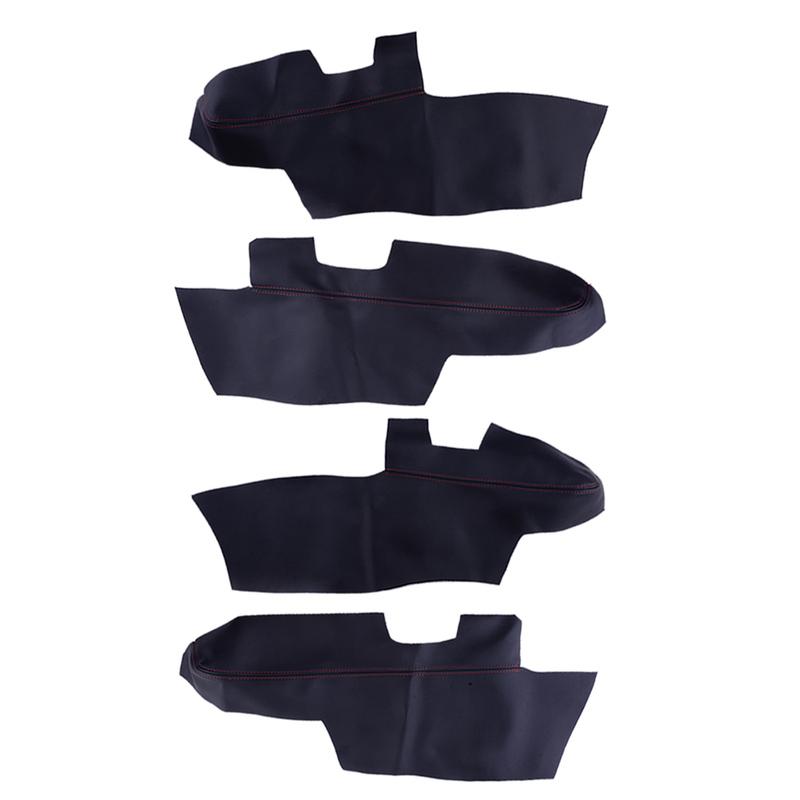 

4 шт. Чехлы на подлокотники дверных панелей для Hyundai Santa Fe 2006 2007 2008 2009 2010 2011 2012 Черная искусственная кожа