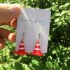 Creative Traffic Road Cones Resin Dangle Drop Earrings for Women Girl Handmade Funny Earrings Personality Jewelry Gift