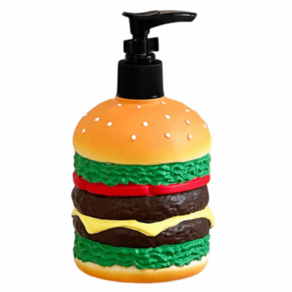 Cartoon Hamburger Shaped Soap Dispenser Refillable Cute Liquid Lotion Storage Bottles Manual Press Multifunctional