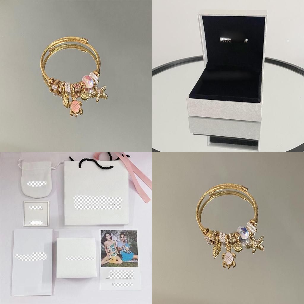 Ocean Breeze Shell And Starfish Jewelry Bracelet With Stainless Steel Material For Summer Vacation Style