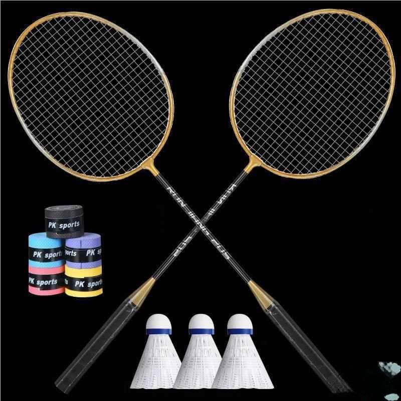 Langlebiges Nylon-Legierungs-Badminton-Schläger-Doppelset für Herren, Studenten, Offensive, Robust, Anfängerfreundlich, Sport Fitn Fans Zubehör