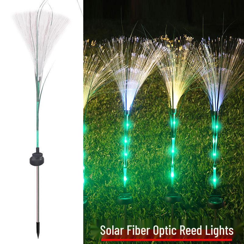 

Водонепроницаемый солнечный светодиодный газонный светильник в виде камыша из оптоволокна: Энергосберегающее уличное украшение