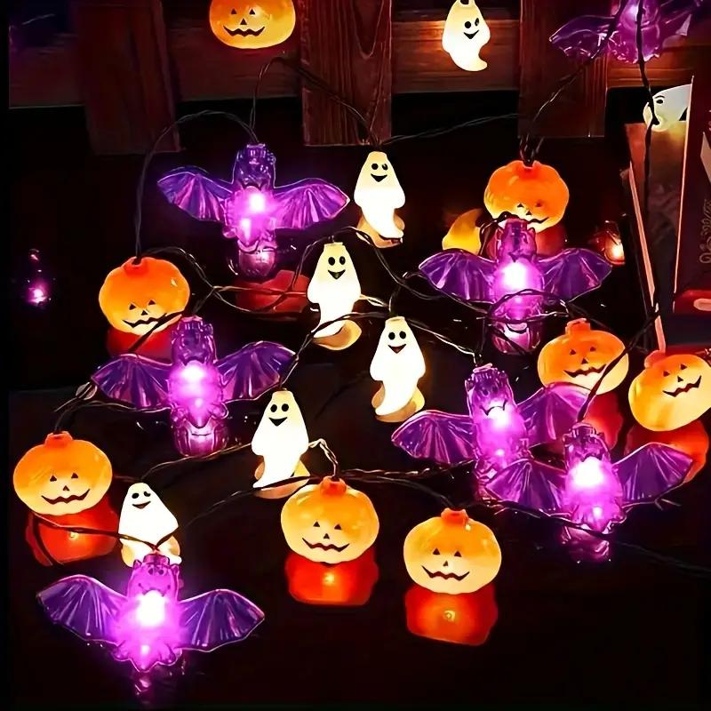 1PC LED Halloween String Light Garden Horror Atmosphere Hanging Decorative Lamp Battery Powered For Halloween Theme Party Decor