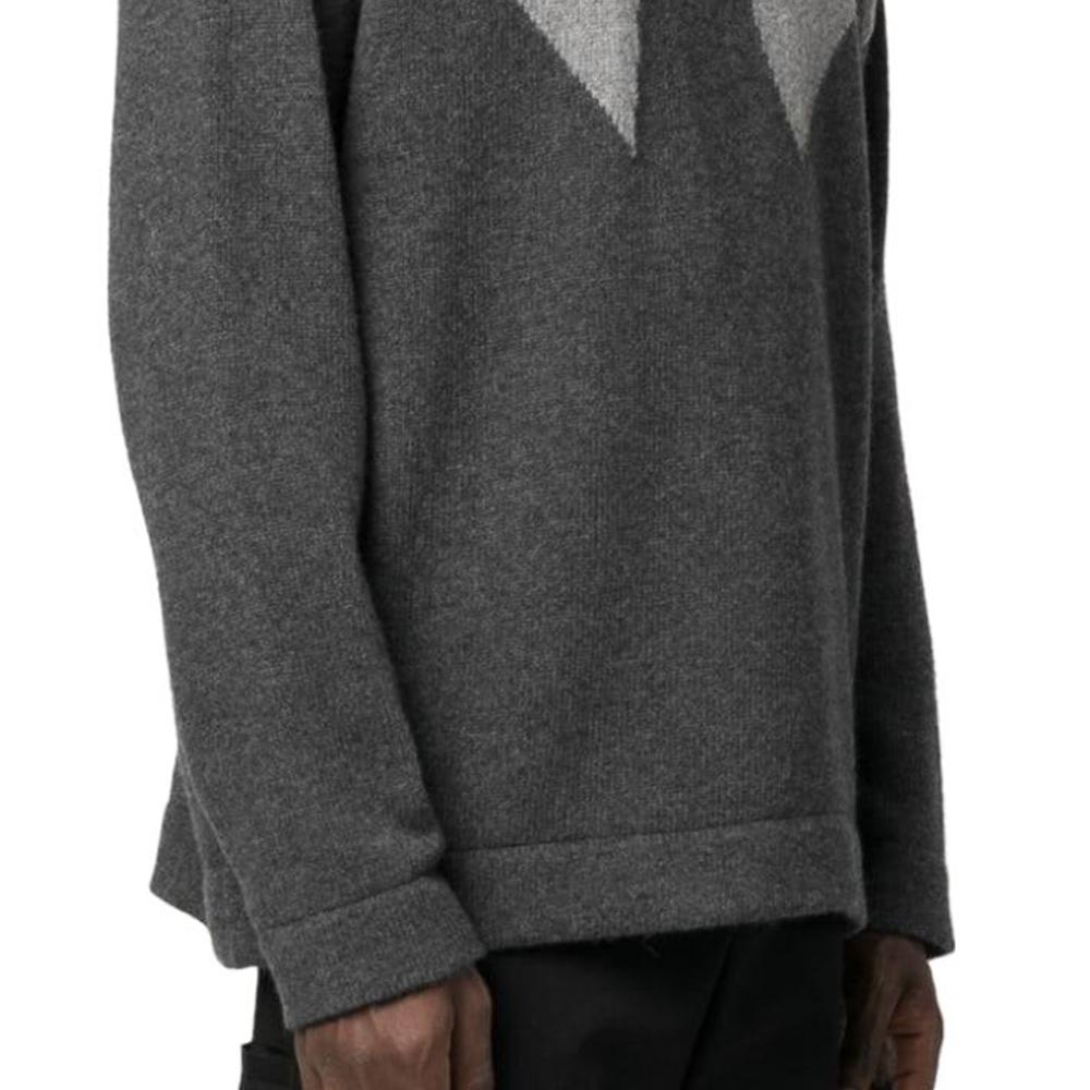 Emporio Armani Color Block Crew Neck Long Sleeve Sweater Men Sweater Light-Gray 6R1MZ51M6RZ46005