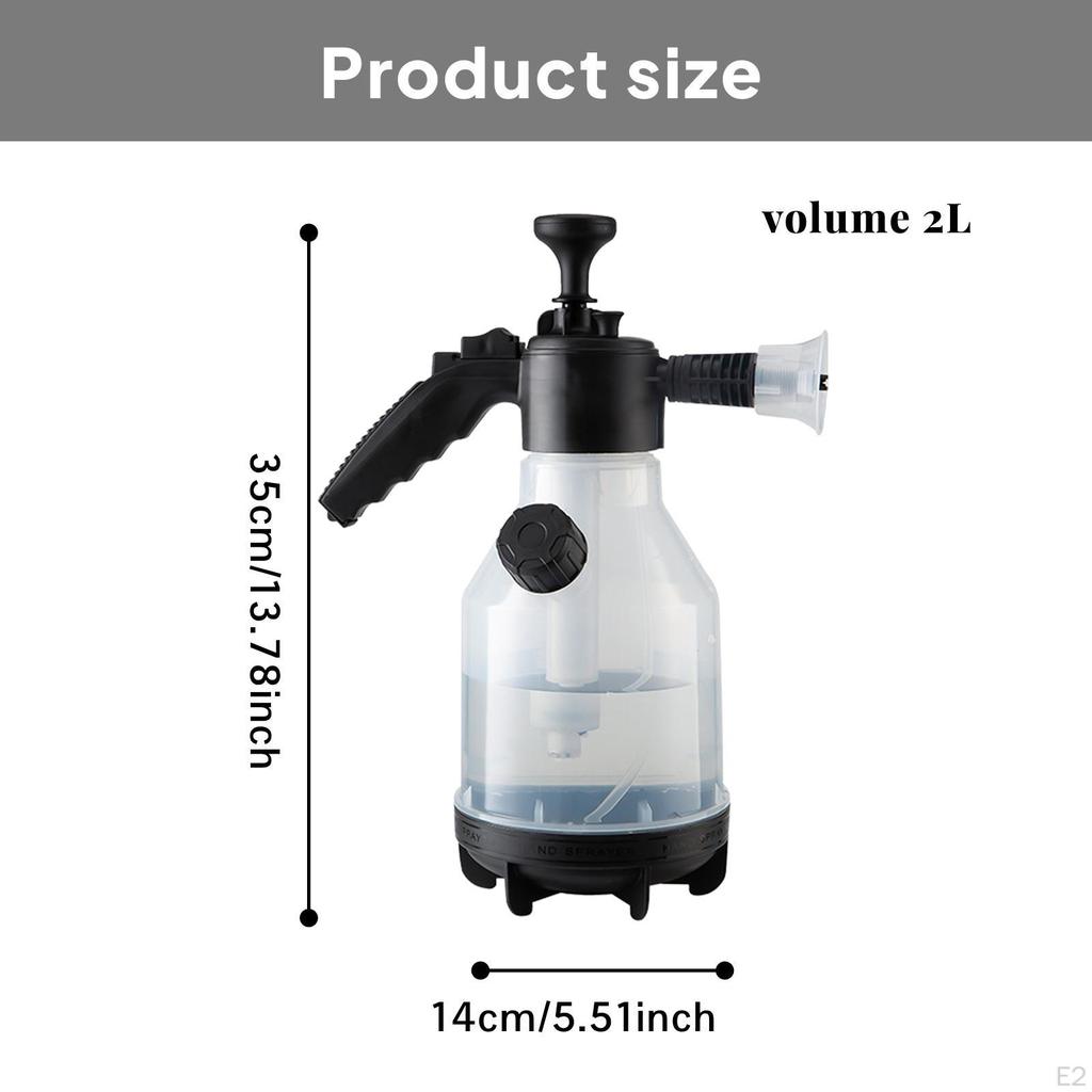 2L Car Wash Hand Foaming Sprayer Washer Foam Pot Gardening Supplies for Garden Watering Portable