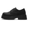 New couple big head black casual leather shoes niche low-top thick sole heightening men's shoes Z100