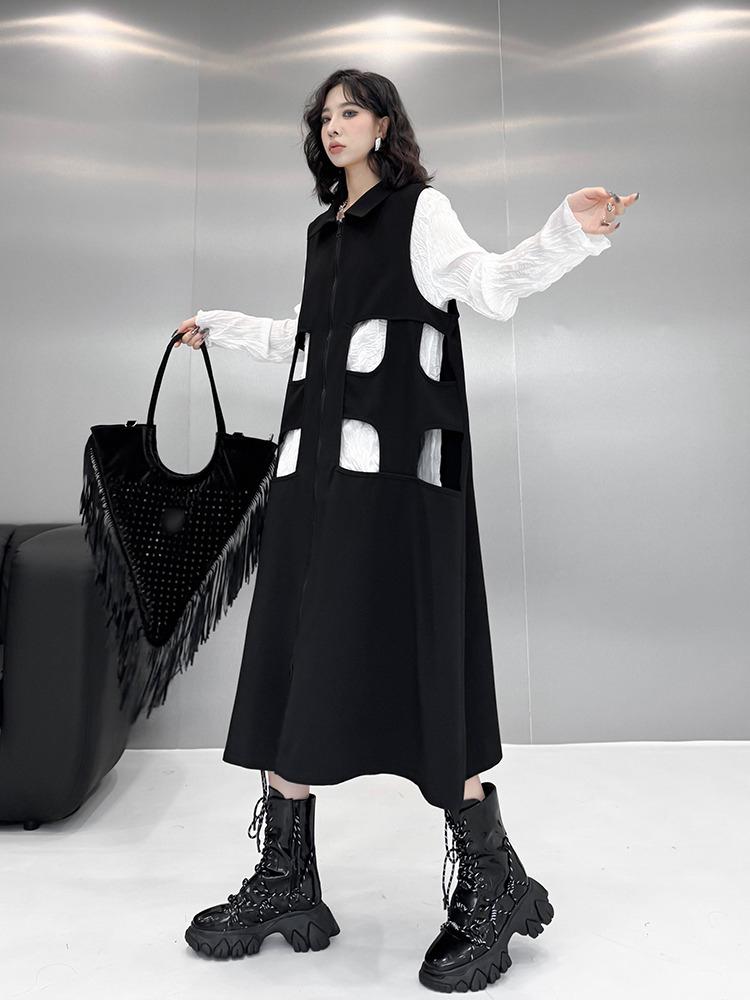 Xitao Rochie fără mâneci cu fermoar și scobită în gol ZY8883