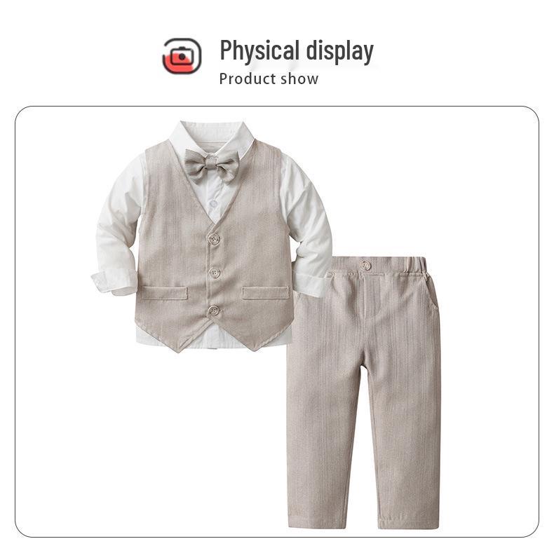 Children's Formal Vest Three-Piece Set: Boys' Spring & Autumn Outfit