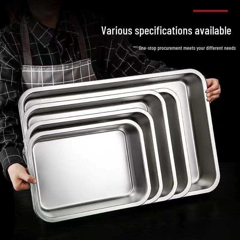 304 Stainless Steel Extra Large Deep Rectangular Self-Service Food Basin with Lid
