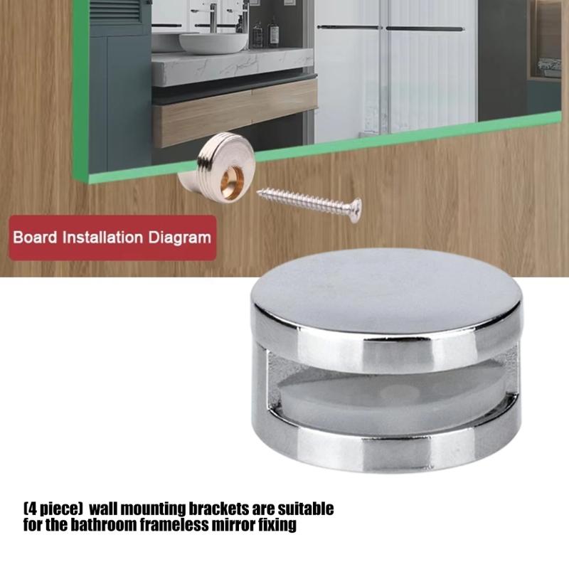 Modern Zinc Alloy Shelf Bracket Quick Setups Advertising Plate Glass Clamp Bathroom Mirror Glass Fixed Fitting Enduring