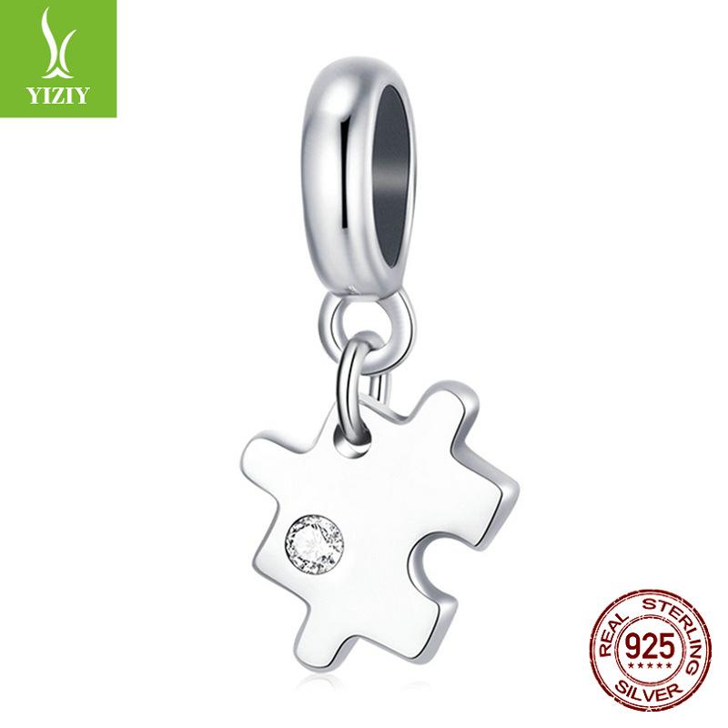 

Geometric Fashion Puzzle Pendant Pendant, Simple Personality S925 Silver Bead Accessories Scx133