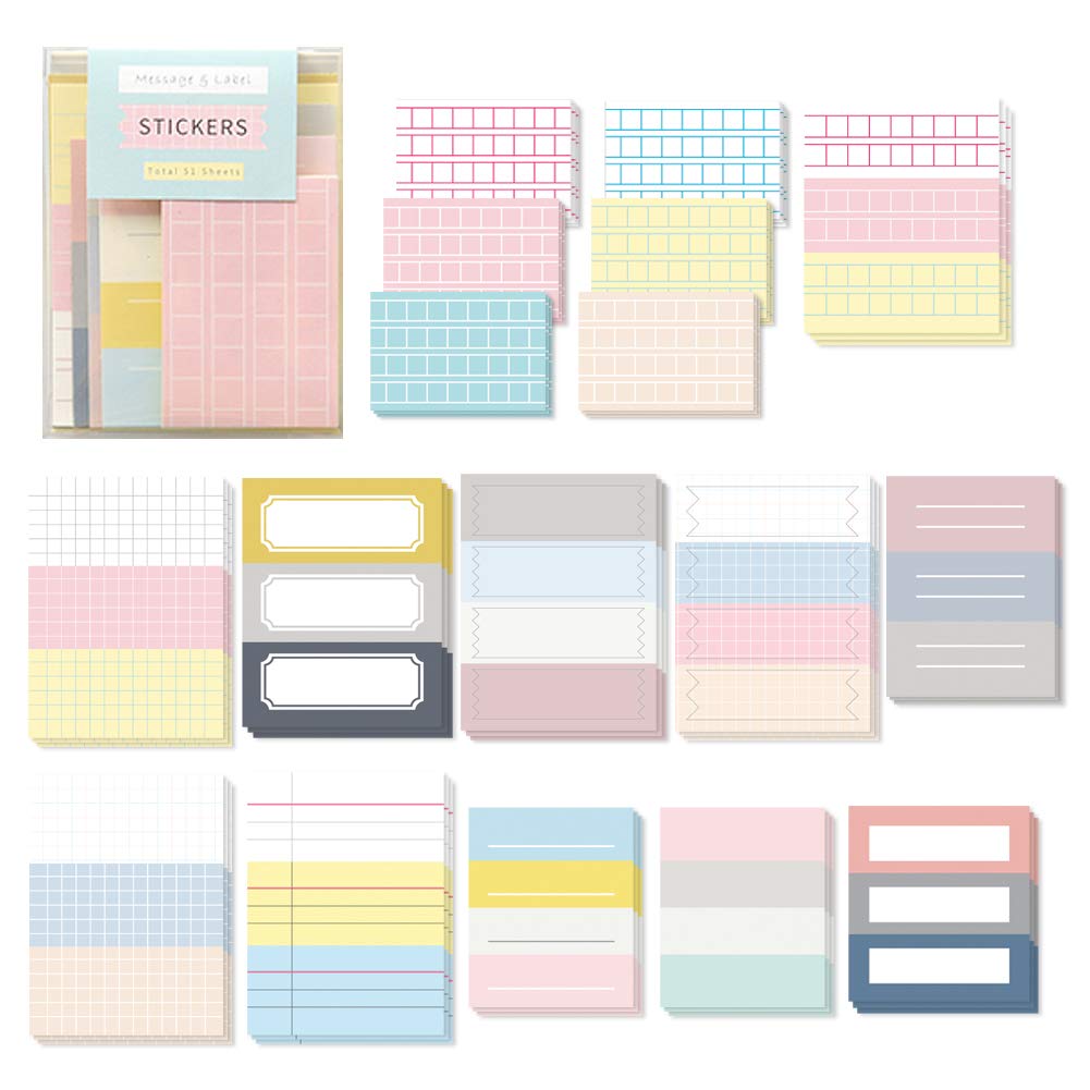 Monolike Message Label Sticker Message Label Sticker A pack of 51 cute and various sticker designs & Ver.1 & Ver.1 -