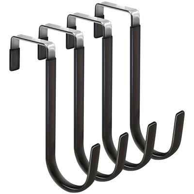 2 Stück Mehrzweck-Metallhaken mit gummiertem Schutz, Über-die-Tür-Haken, Langlebige Heavy-Duty Aufbewahrungshaken