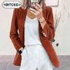 Women's Vintage Casual Solid Color Print Long Sleeve Jackets & Coats Unique Design