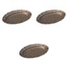 Set of 3 Gold Crystal 24cm Oval Plates Irregular Shape Ceramic Plates by Setomonohonpo [24x17x3cm]