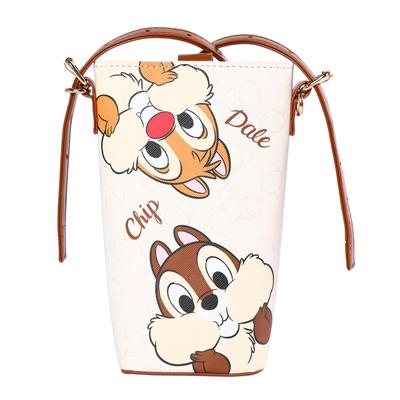 Notre Disney Officially Licensed Kids' Pouch, Fashion Shoulder Bag, Crossbody Bag, PVC Neck Pouch with Belt (Chip 'n Dale-B)