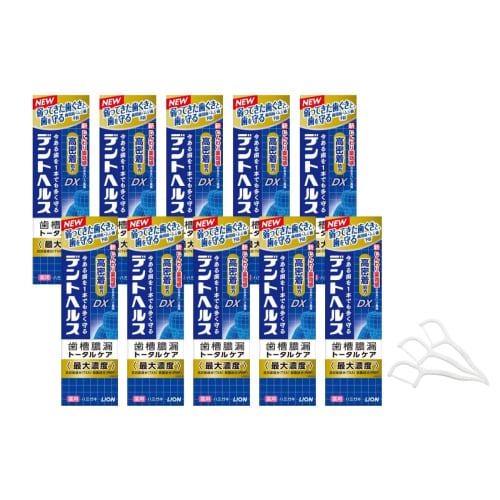 Lion Dent Health Medicated Toothpaste DX 85g with Original Interdental Brushes (10 pieces)