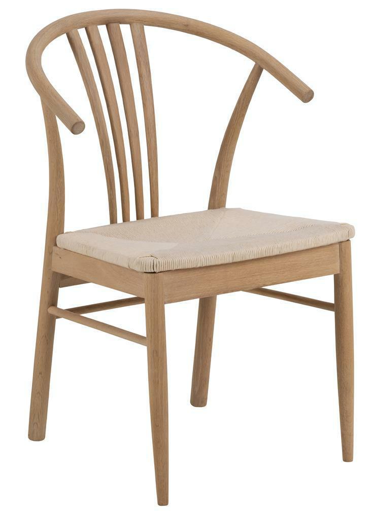 WOODEN CHAIR York bleached oak STRING SEAT jute