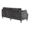 Modern two-seater Chenille sofa, wooden legs, LED lights, USB charger and storage bag