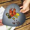 3Pcs Natural Slate Steak Plate Heart Shaped Dessert Dish Dinner Plate Food Storage Plate 15*15cm