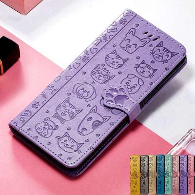 Leather Flip Protection Case For Motorola Moto G17 G57 G67 G77 G06 G56 G86 G35 G75 G05 G84 G85 5G G54 G55 G34 G15 Edge 70 50 60 Cat Dog Wallet Cover