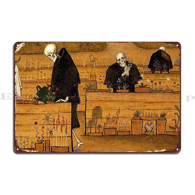 

Hugo Simberg The Garden Of Death Metal Sign Custom Wall Decor Custom Garage Plaques Tin Sign Poster 20x30cm