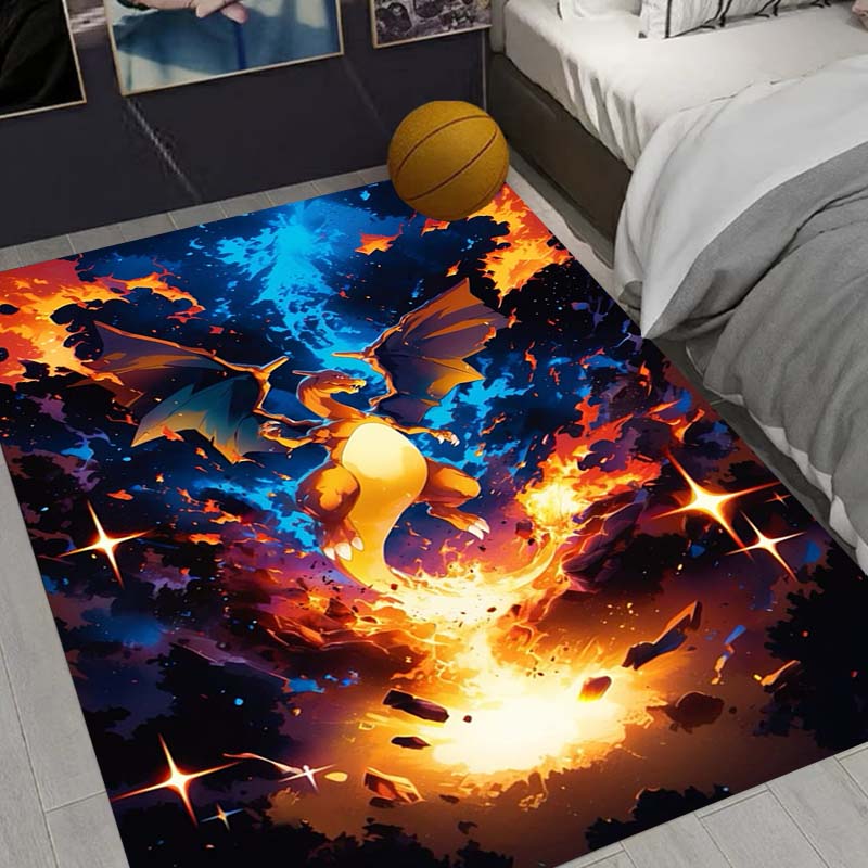 Charizard Charmander Pokemon Living Room Non-Slip Area Rug Soft Carpet for Bedroom Kids Playroom Sofa,Home Decor Doormat Gift-22