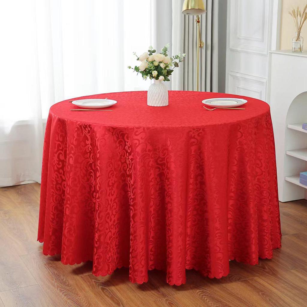 Verdickte Jacquard-Rundtischdecke für Esstisch, Hochzeit, Bankett oder Restaurant, Verschiedene Stile & Farben