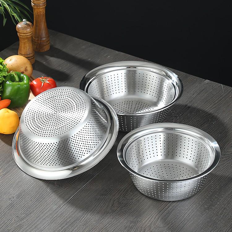 Stainless Steel Double Layer Kitchen Colander and Rice Washer