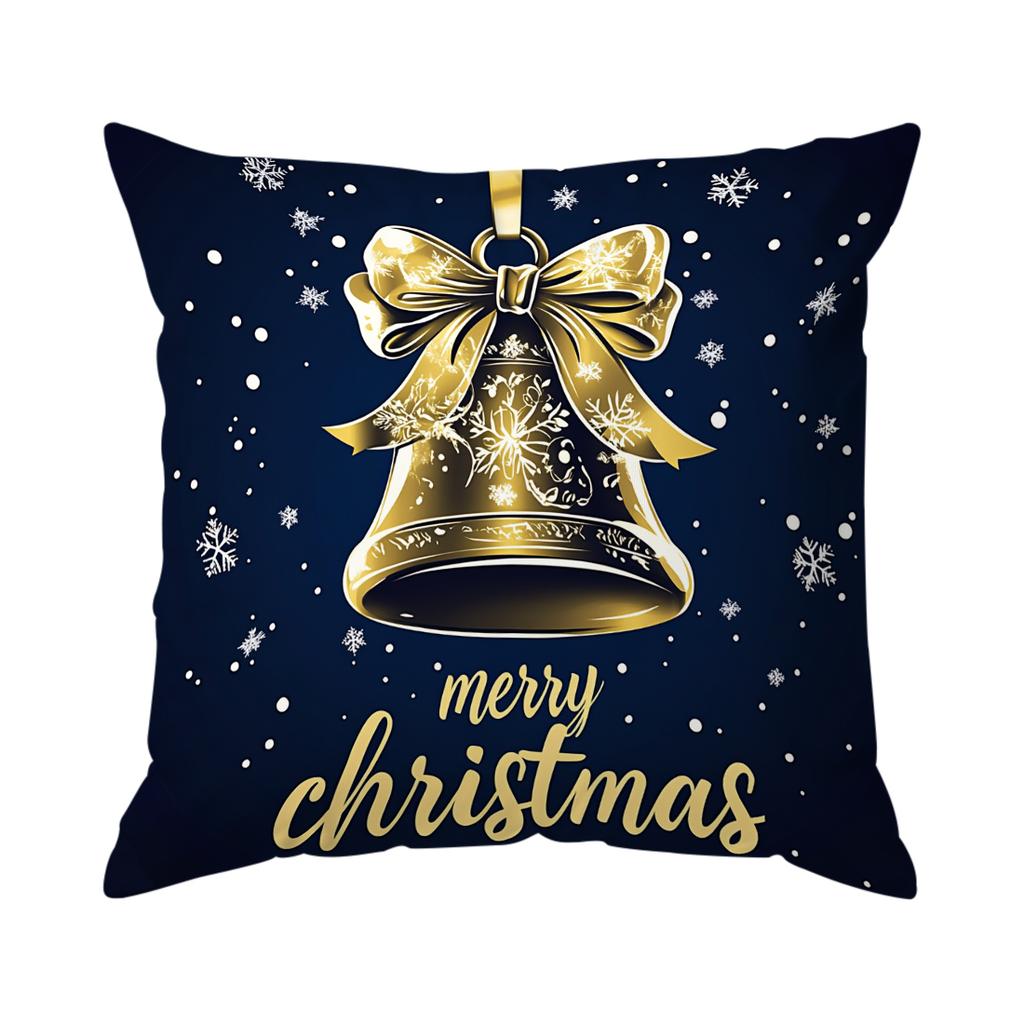 Gold Christmas Theme Pillowcase Printed Polyester 40/45/50cm Throw Pillowcover Decorative Sofa Cushion Pillowslip Home Decor