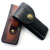 15cm  Foling Knife Holder Embossed Cowhide Scabbard Pocket  Knife Cover Leather Sheath Case  Camping Knife Holsters Belt Buckle