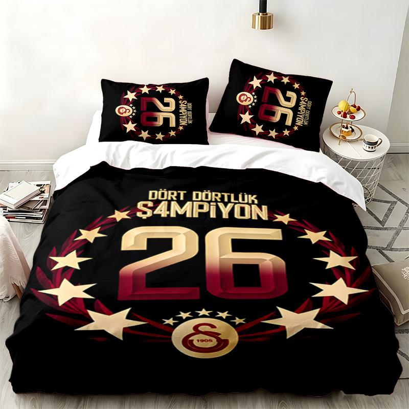 Galatasaray 3pc set Perfect for bedroom use Comfortable bedding set includes a duvet cover and two pillowcases Ideal birthday or Christmas gift