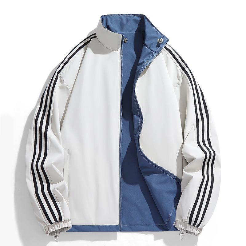 New Jacket for Men's Autumn New Loose Stand Collar Outdoor Casual Cardigan Youth Jacket Double-sided Multi-color