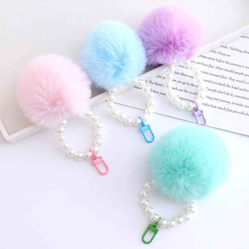 10pcs Rabbit Hair Ball 5.5cm Pompoms for Keychain DIY Bag Charm Plush Ball Applique Material Cap Hat Gloves Accessories