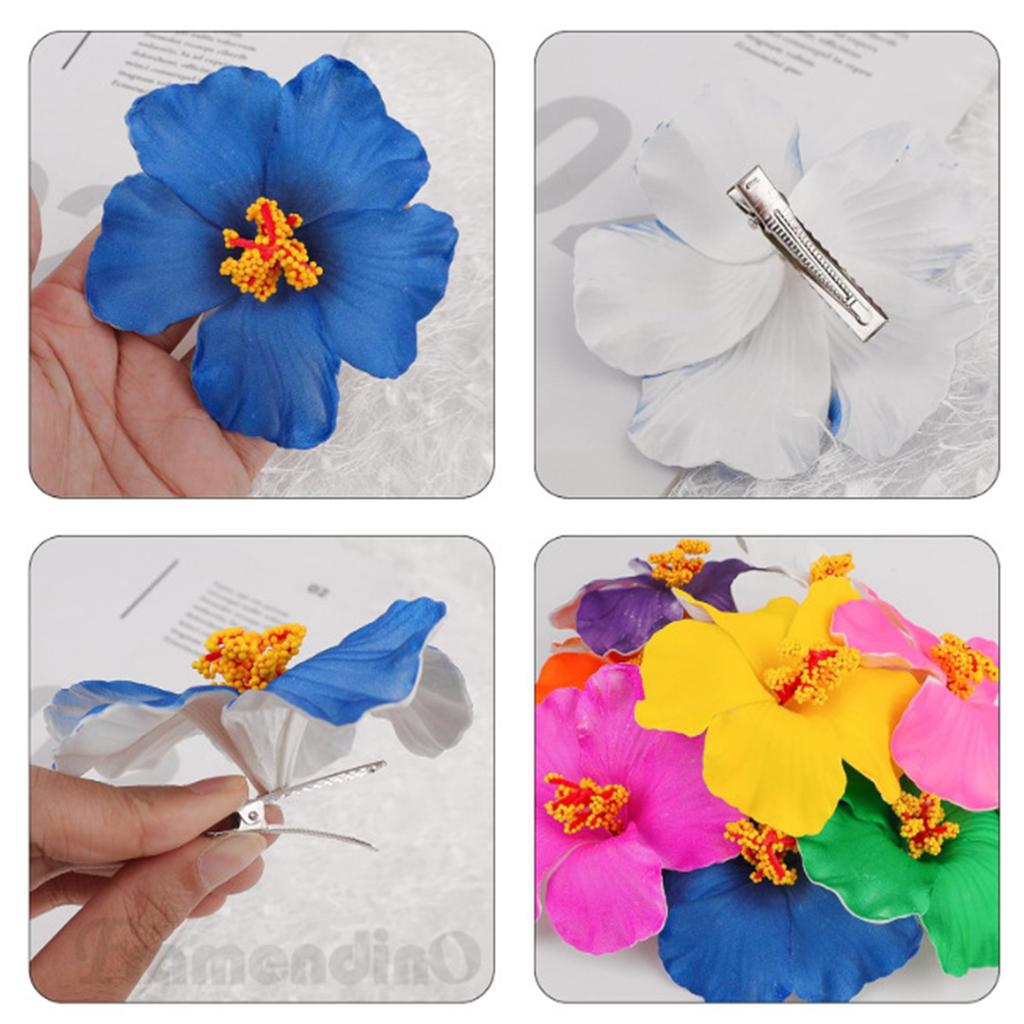 Siumlation Flower Hair Clip For Women And Girl Hibiscus Hair Barrette Hair Accessories For Vacation and Beach Parties