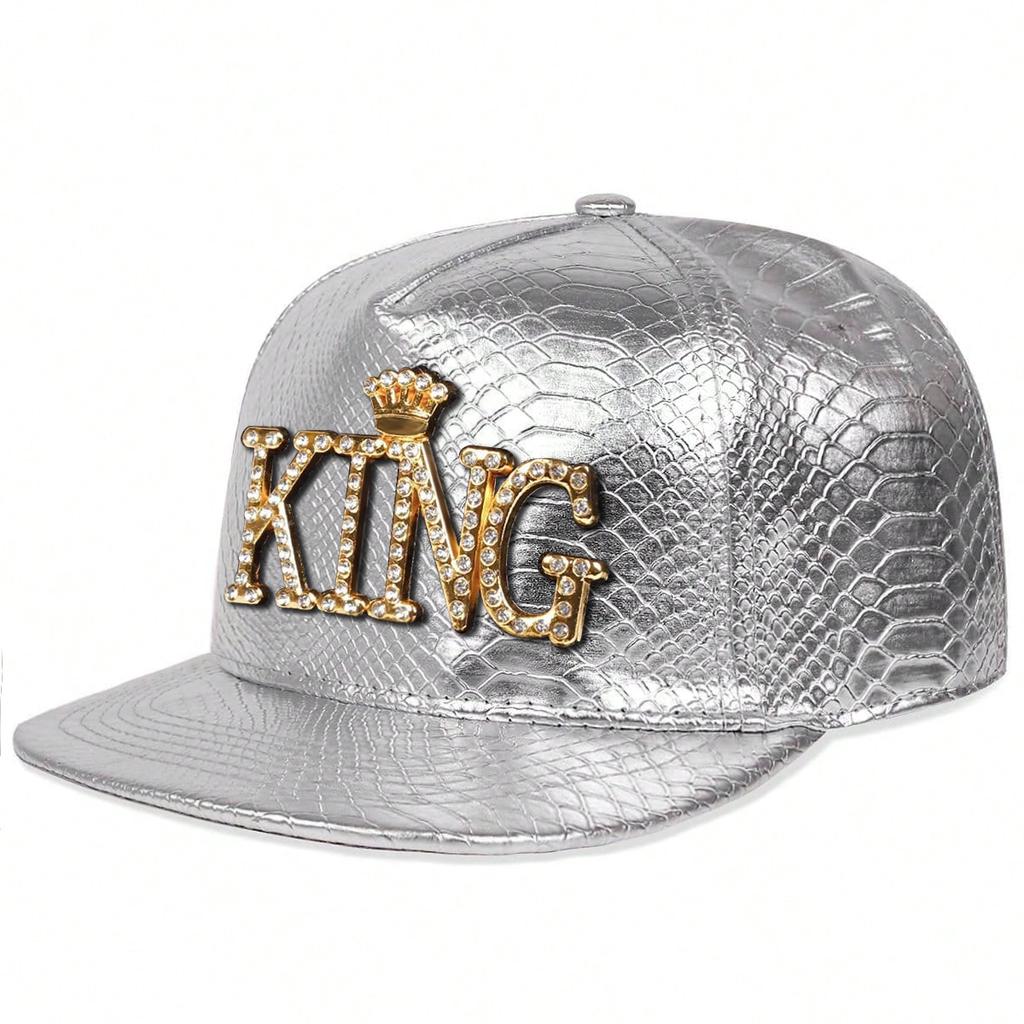 Women King Pattern Leather Hip-Hop Hats Spring Autumn Outdoor Use Adjustable Casual Baseball Caps Sunscreen Hat For Men And