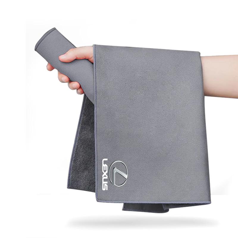 2026 Hot Interior Stickers Car Logo Suede Clean Leather Cloth Motorcycle Washing Towel For Lexus ES300 RX330 RX300 GS300 IS250 I