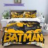 Batman Muster Bettwäsche Bettdecken-Set Heimdekoration Geschenk (1 Bettbezug + 2 Kissenbezüge (ohne Füllung))