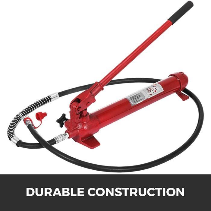 VEVOR Verin Hydraulique Portable 10 Tonnes Kit Cric Hydraulique Portable Cric de Levage Hydraulique Vérin Hydraulique Portable A64