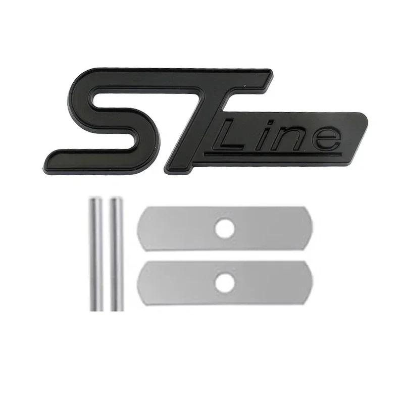 For  ST LINE Logo Front Grill Emblem Badge Car Rear Trunk Sticker Decals Focus Kuga Fiesta Mondeo ESCAPE Ecoboost