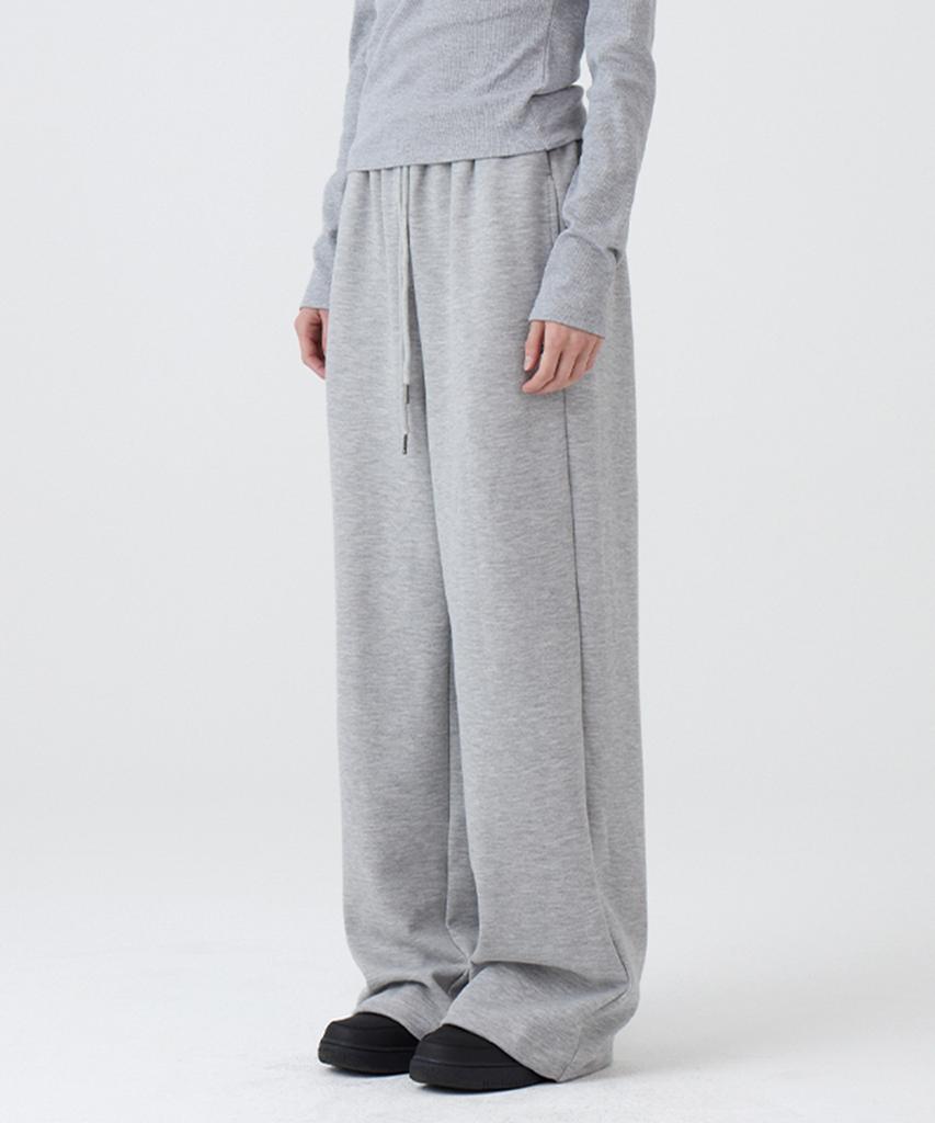 DANGLEDROP Dgdp Square Logo Wide Sweatpants_Melange Grey