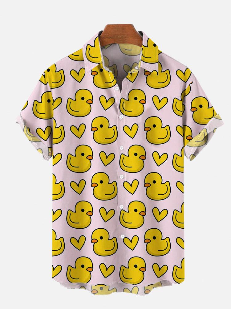 Unisex Pánské Cosplay Košile 3D Potisky Prošívání Kreslený Roztomilý Potisk Kachny Košile s Krátkým Rukávem Módní Havajské Košile Pro Muže