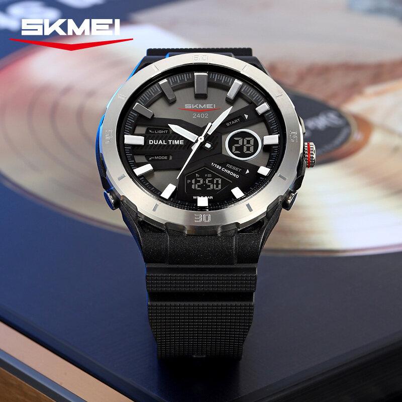 Skmei Large Dial Digital Electronic Watch Fashion Business Quartz Watches For Men 5Bar Waterproof Quartz Wristwatch 2402